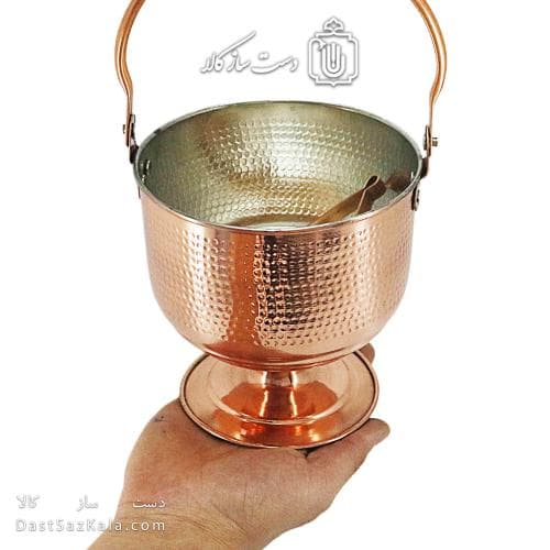 یخدان مسی زنجان به همراه انبر به قطر 14 سانتیمتری کد AH-130