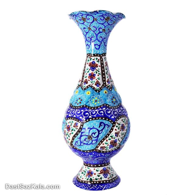 گلدان میناکاری مسی مدل کوزه ای 16 سانتی کد LT-95