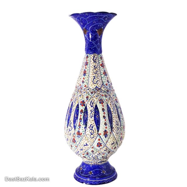 گلدان میناکاری 25 سانتی مسی مدل کوزه ای کد LT-90