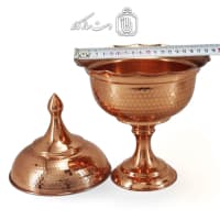 آجیل خوری مسی درب دار30 سانتی کد HSH-11