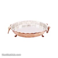 سینی مسی پایه دار زنجان سایز 1 دسته دار کد PA-40