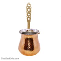 شیر جوش مسی زنجان دسته برنجی سایز کوچک کد SSH-18