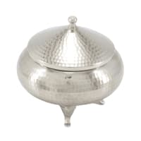 قندان مسی سفید مدل سفینه ی سه پایه 10سانتیمتری کد AH-81