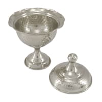 قندان مسی پایه دار سفید زنجان 17 سانتیمتری AH-77