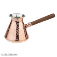 قهوه جوش مسی زنجان دسته چوبی متوسط کد SSH-19