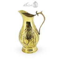 پارچ برنجی کنار سماور قلم کاری شده 22 سانتیمتری AH-141