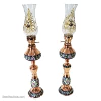 چراغ گرد سوز مسی پرداز طرح ناصرالدین شاه 62 سانتی کد MJ-112