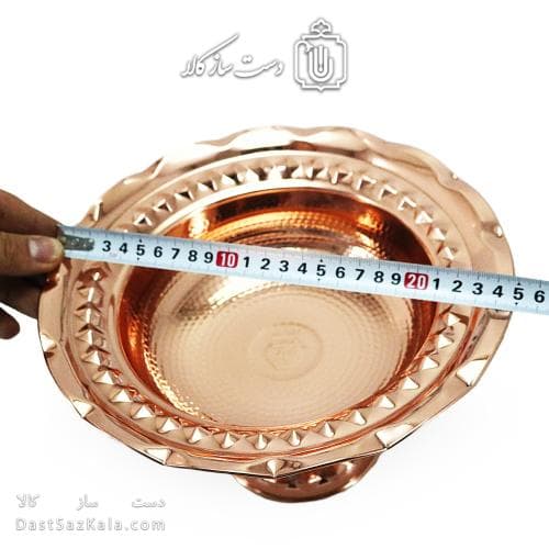 آجیل خوری مسی جدید پایه دار فضلی قطر 25 سانتیمتری کد AH-122