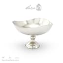 آجیل خوری مسی سفید روکش کروم مدل سه گوش 22 سانتی کد AH-29