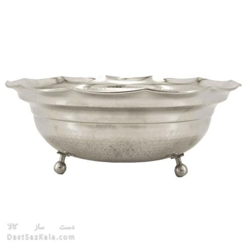 آجیل خوری مسی سفید سه پایه کوتاه جدید 25 سانتیمتری کد AH-93