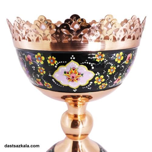 آجیل خوری میناکاری مس پرداز پایه دار نانو شده کد MJ-45