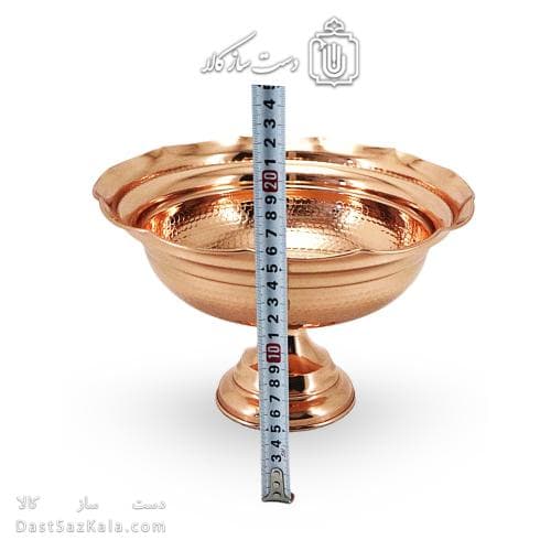 آجیل خوری مسی پایه دار زنجان قطر 25 سانتیمتری کد AH-126