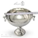 آجیل خوری مسی پایه دار سفید مدل گوشواره ای 20 سانتی کد AH-55