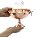 آجیل خوری مسی پایه دار مدل گوشواره ای قطر 18 سانتی کد AH-46