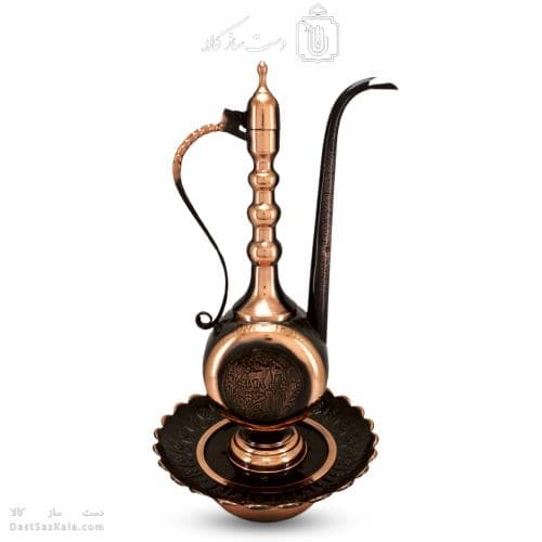 آفتابه لگن مسی سیاه قلم کاری شده زنجان کد MJ-122
