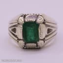 انگشتر زمرد زامبیا مردانه درجه یک با رکاب شیخ احمد کد RN-36