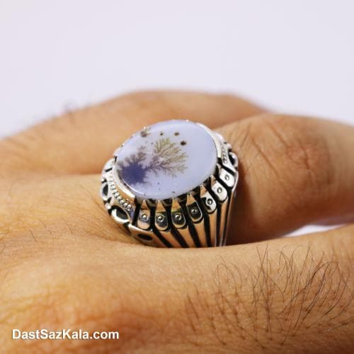 انگشتر نقره مردانه شجر اصل با رکاب ریخته تک درخت کد RN-20