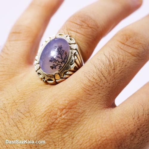 انگشتر نقره مردانه شجر اصل با رکاب شیخ احمد تک درخت کد RN-17
