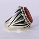 انگشتر عقیق یمنی مردانه اصل با رکاب شیخ احمد زنجانی کد RN-24