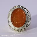 انگشتر مردانه عقیق یمنی اصل با رکاب شیخ احمد زنجانی RN-25