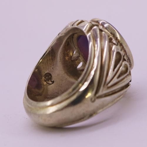 انگشتر عقیق سوسنی یمنی اصل با رکاب شیخ احمد دو اشک RN-31