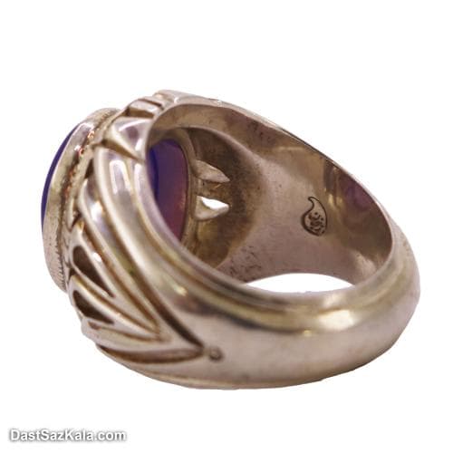 انگشتر عقیق سوسنی یمنی اصل با رکاب شیخ احمد دو اشک RN-31