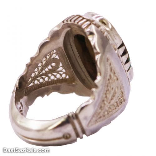 انگشتر فیروزه نیشاپوری مردانه دست ساز با رکاب شیخ احمد RN-27