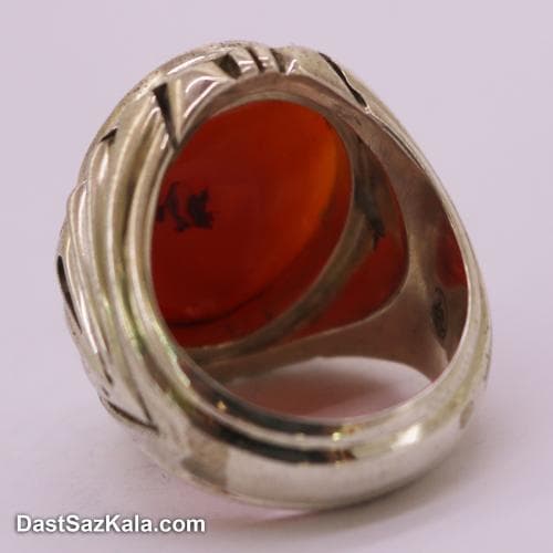 انگشتر مردانه عقیق کهنه اصل با رکاب شیخ احمد تک اشک RN-41