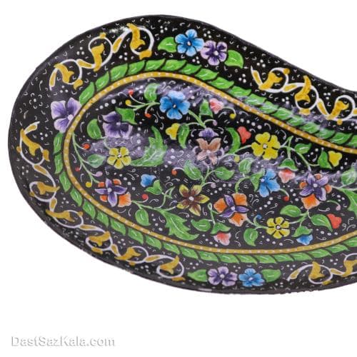 بشقاب میناکاری مسی کوچک طرح بته جقه کد LT-10