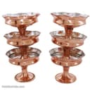 بستنی خوری مسی زنجان پایه دار مجموعه 6 عددی کد PA-48