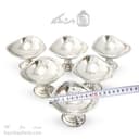 ست هفت سین و بستنی خوری مسی سفید سه گوش 6 عددی AH-107