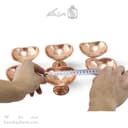 ست هفت سین و بستنی خوری مسی پایه دار سه گوش 6 عددی AH-108