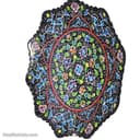 بشقاب میناکاری شده مسی 17 سانتی زمینه مشکی کد LT-22