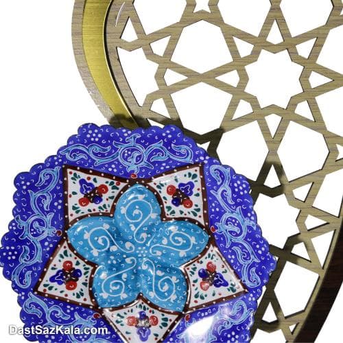 تندیس بشقاب میناکاری مشبک طرح پرستار کد LT-57