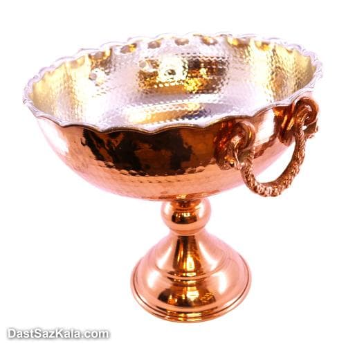 میوه خوری پایه دار مسی زنجان سایز 3 کد SHH-77