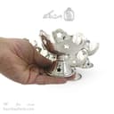 ست هفت سین و بستنی خوری مسی سفید مدل ستاره ای 6 تایی AH-62