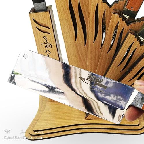 ست چاقوی آشپزخانه زنجان به همراه استند چوبی کد MS-14