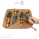 ست چاقوی طبیعت گردی به همراه کیف چرمی مجموعه 4 عددی کد MS-13