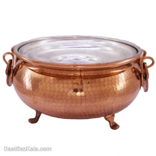 سرویس سوفله خوری مسی درب دار زنجان در سه سایز کد PA-23