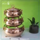 سرویس سوفله خوری مسی درب دار زنجان در سه سایز کد PA-23