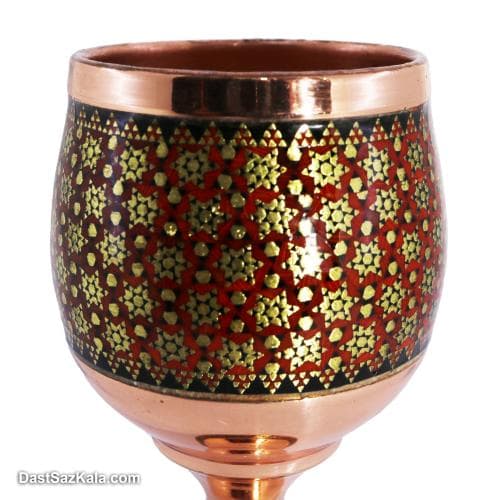 سرویس شربت خوری مسی خاتم کاری شده مجموعه 8 عددی کد MJ-97