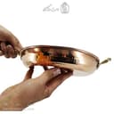 سرویس ماهیتابه مسی زنجان دسته برنجی مجموعه 3 عددی کد AH-159