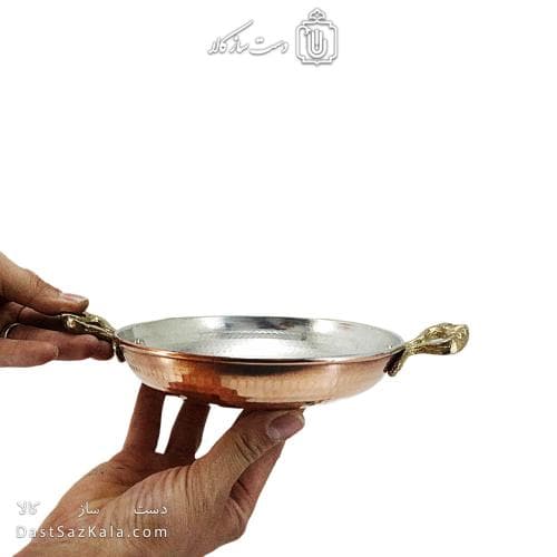 سرویس ماهیتابه مسی زنجان دسته برنجی مجموعه 3 عددی کد AH-159