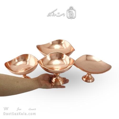 سرویس پذیرایی مسی زنجان مدل سه گوش مجموعه 4 عددی کد AH-16