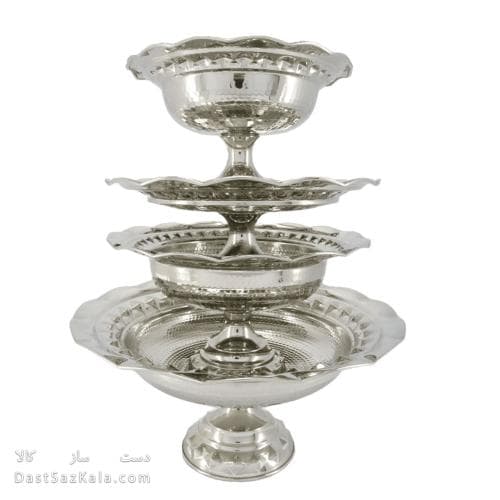 سرویس پذیرایی مسی سفید جدید نانو شده 4 تیکه فضلی کد AH-70