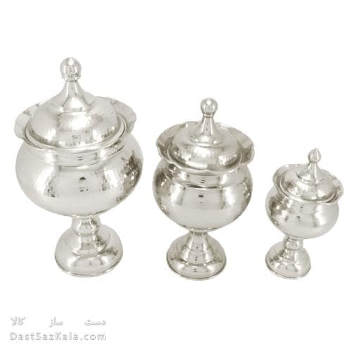 سرویس پذیرایی مسی سفید پایه دار نانو شده 3 تیکه AH-82