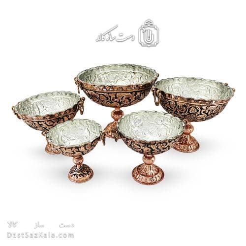 سرویس پذیرایی مسی سیاه قلم زنجان نانو شده در 5 سایز AH-111