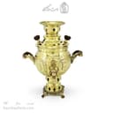 سماور ذغالی برنجی 1 لیتری مدل قلم زنی کد AH-151