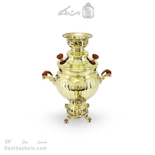 سماور زغالی برنجی مدل آینه ای 3 لیتری کد AH-147