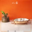 سینی مسی پایه دار زنجان سایز 1 دسته دار کد PA-40